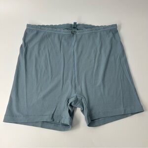 SKIMS Ribbed Blue Bike Shorts